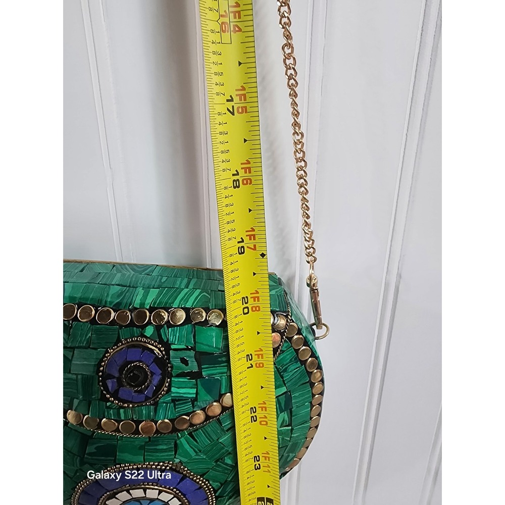 Mosaic Teal Evil Eye Handbag NEW Ramla Seen On Selling Sunset Artsy Purse - Picture 7 of 9